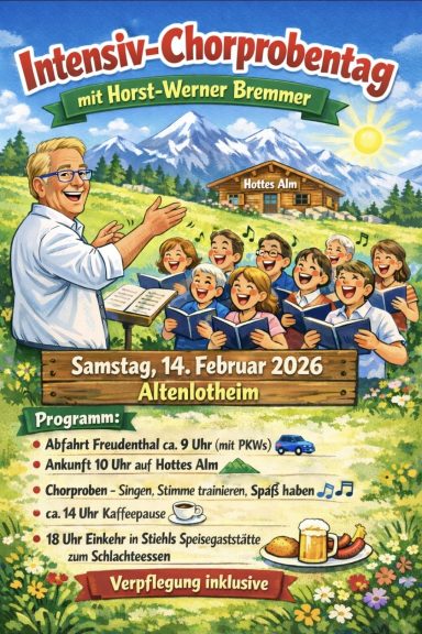 Intensiv-Chorprobentag Plakat für eine Chorprobe