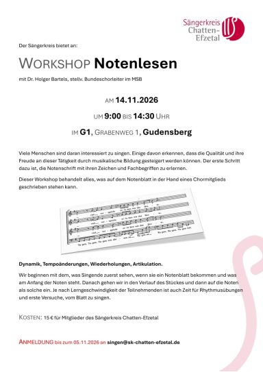 WORKSHOP Notenlesen
