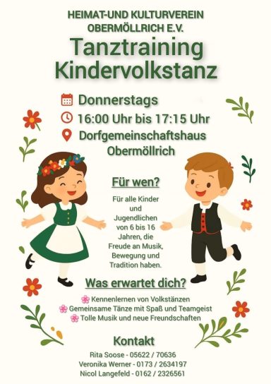 Tanztraining Kindervolkstanz Einladung zum Tanztraining Kindervolkstanz
