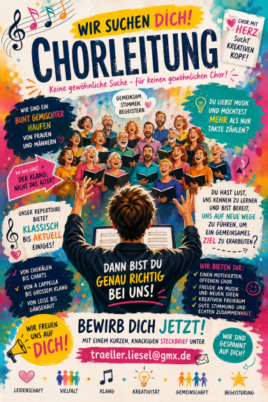 Chorleitung gesucht Plakat Chorleitung gesucht